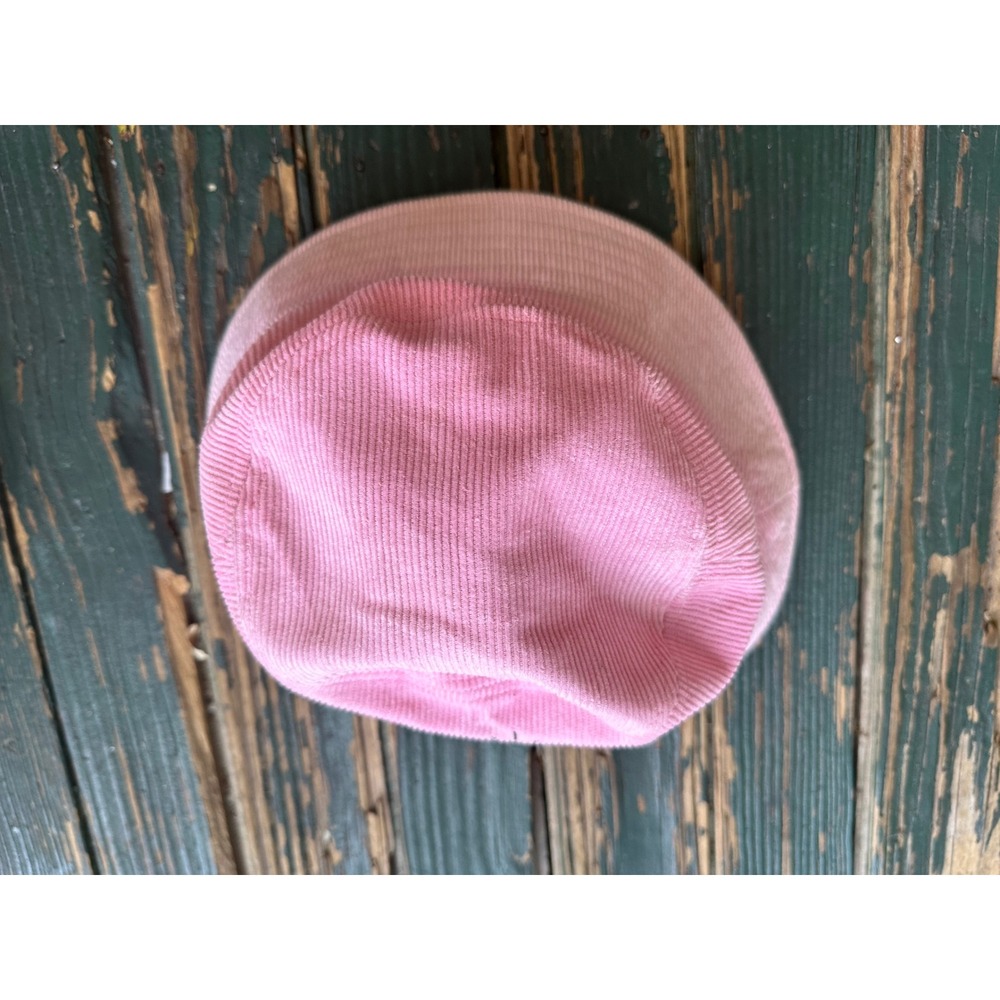 A-Lab‎ Pink Corduroy Bucket Hat Embroidered Melting Globe Heart One Size